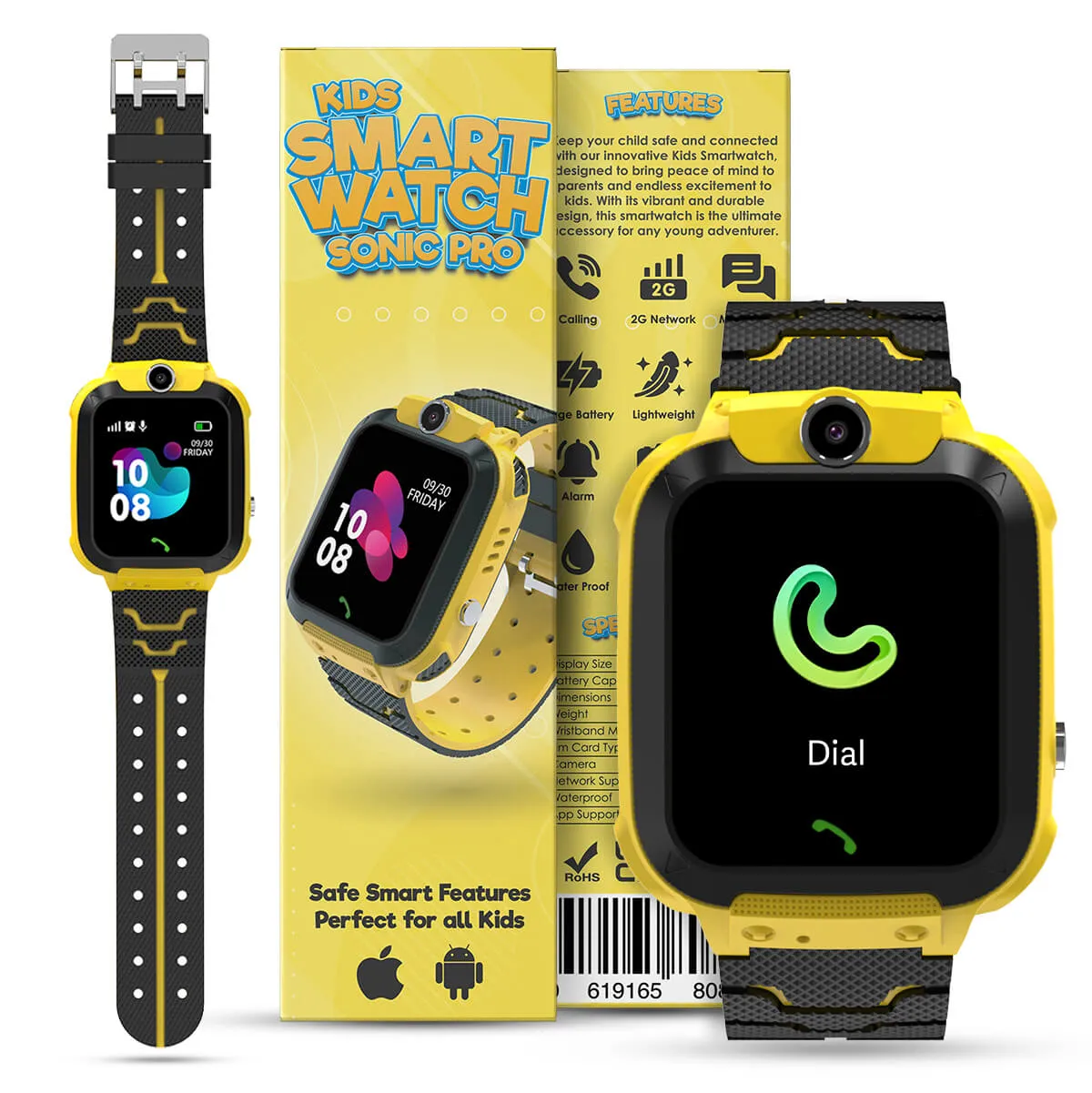 Kids Sonic Pro Smart Watch With Audio Calls, Messages & Games