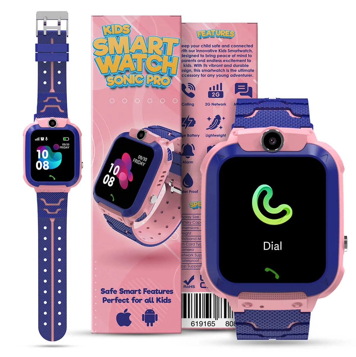 Kids Sonic Pro Smart Watch With Audio Calls, Messages & Games