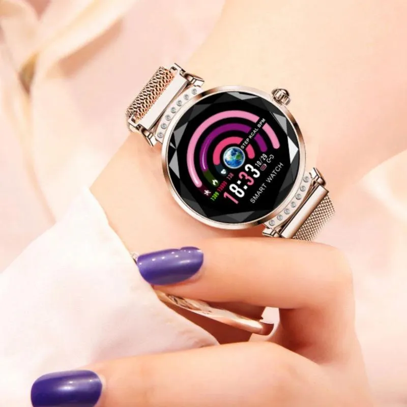 Ladies 3D Diamond Glass Smartwatch