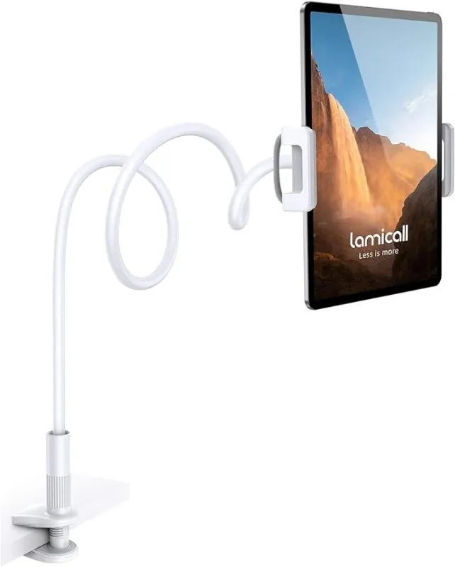 Lamicall Gooseneck Tablet Holder, Flexible Tablet Stand - 36" Lazy Arm 360 Adjustable Holder Clamp Bracket Bed for 2022 iPad Pro 9.7, 10.5, 11, iPad Air mini 2 3 4 5 6, Switch, 4.7-11" Devices -Black