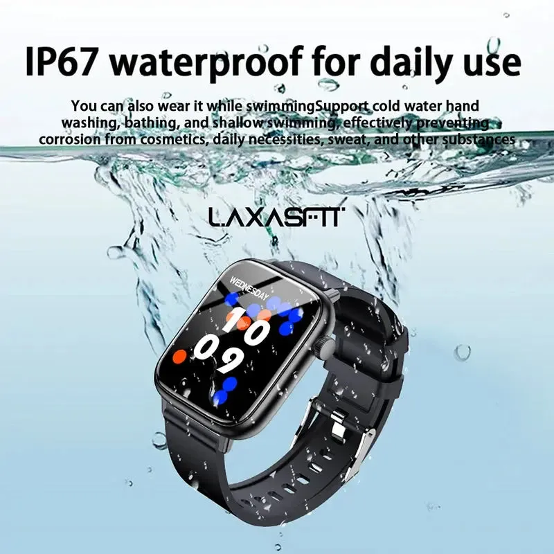 LAXASFIT 2024 New Bluetooth Call Smart Watch Men Women Full Touch Screen Sports Fitness Pedometer Smart Watch for Android iPhone