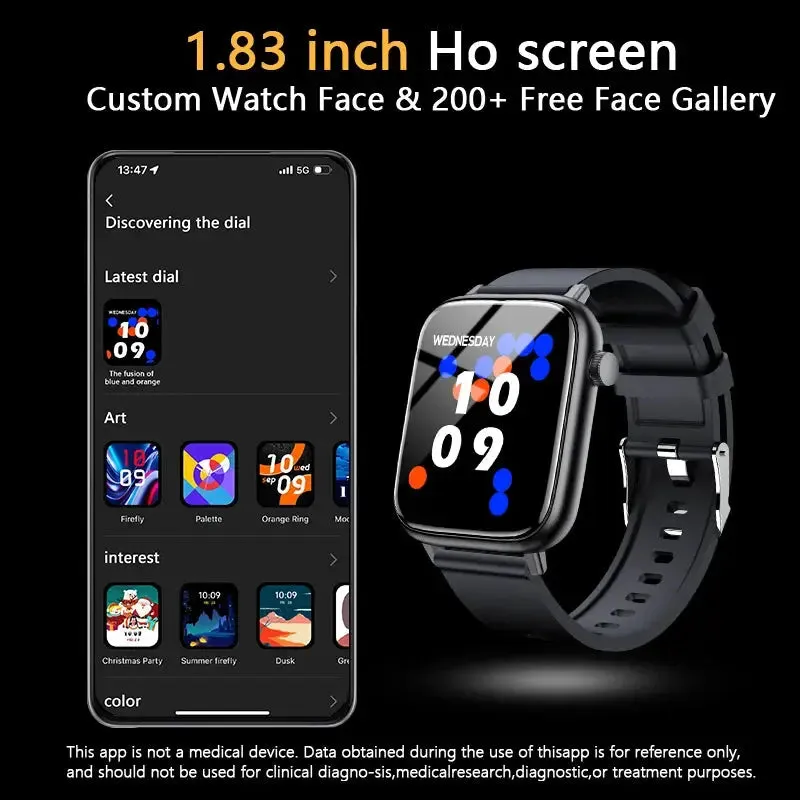 LAXASFIT 2024 New Bluetooth Call Smart Watch Men Women Full Touch Screen Sports Fitness Pedometer Smart Watch for Android iPhone