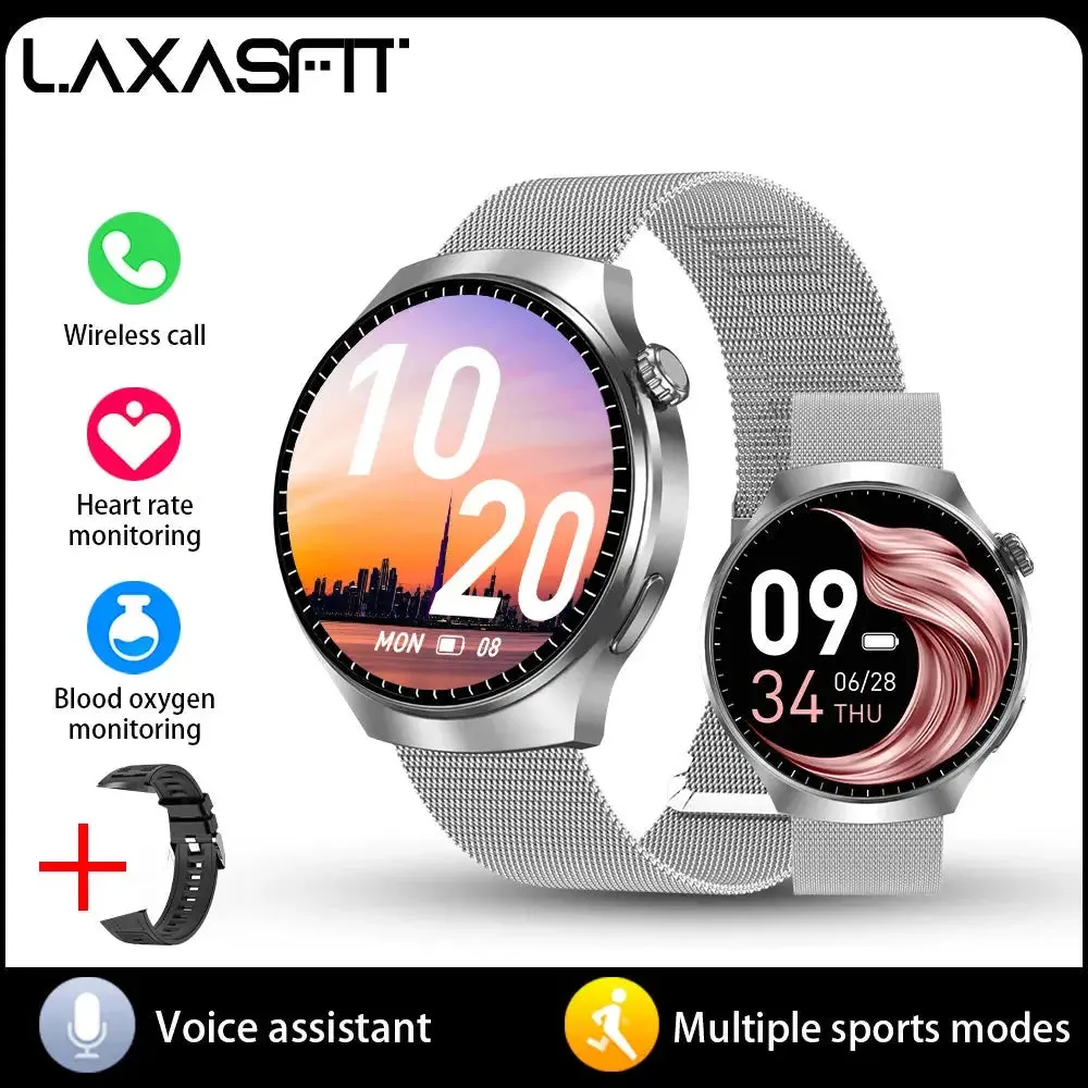 LAXASFIT Smart Watch 2024 Bluetooth Calling Heart Rate Monitor 1.52 inch HD Screen Sport Men's Watch for Android IOS GT4 PRO