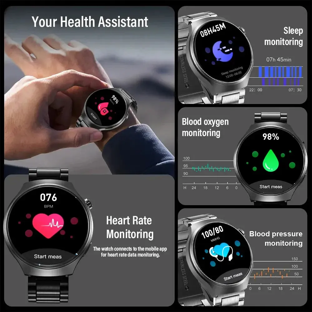 LAXASFIT Smart Watch 2024 Bluetooth Calling Heart Rate Monitor 1.52 inch HD Screen Sport Men's Watch for Android IOS GT4 PRO