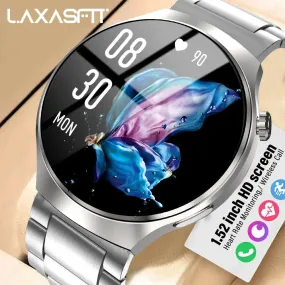 LAXASFIT Smart Watch 2024 Bluetooth Calling Heart Rate Monitor 1.52 inch HD Screen Sport Men's Watch for Android IOS GT4 PRO