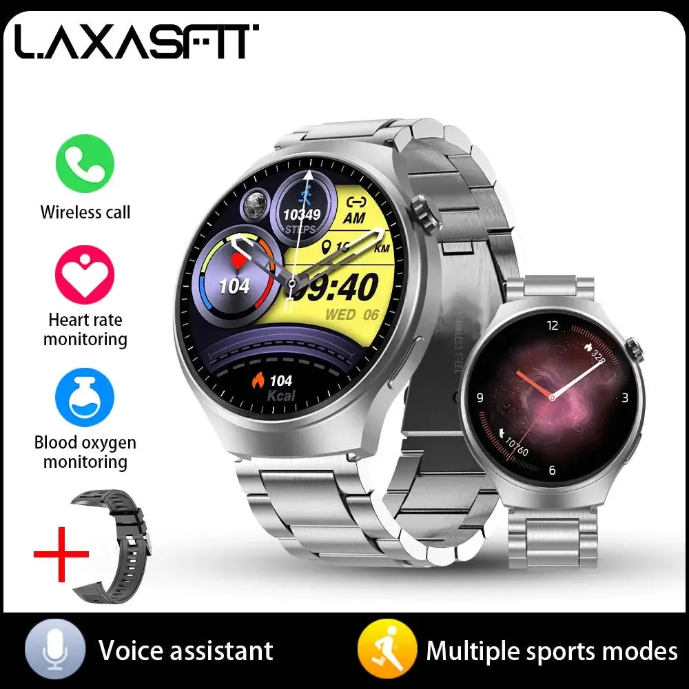 LAXASFIT Smart Watch 2024 Bluetooth Calling Heart Rate Monitor 1.52 inch HD Screen Sport Men's Watch for Android IOS GT4 PRO