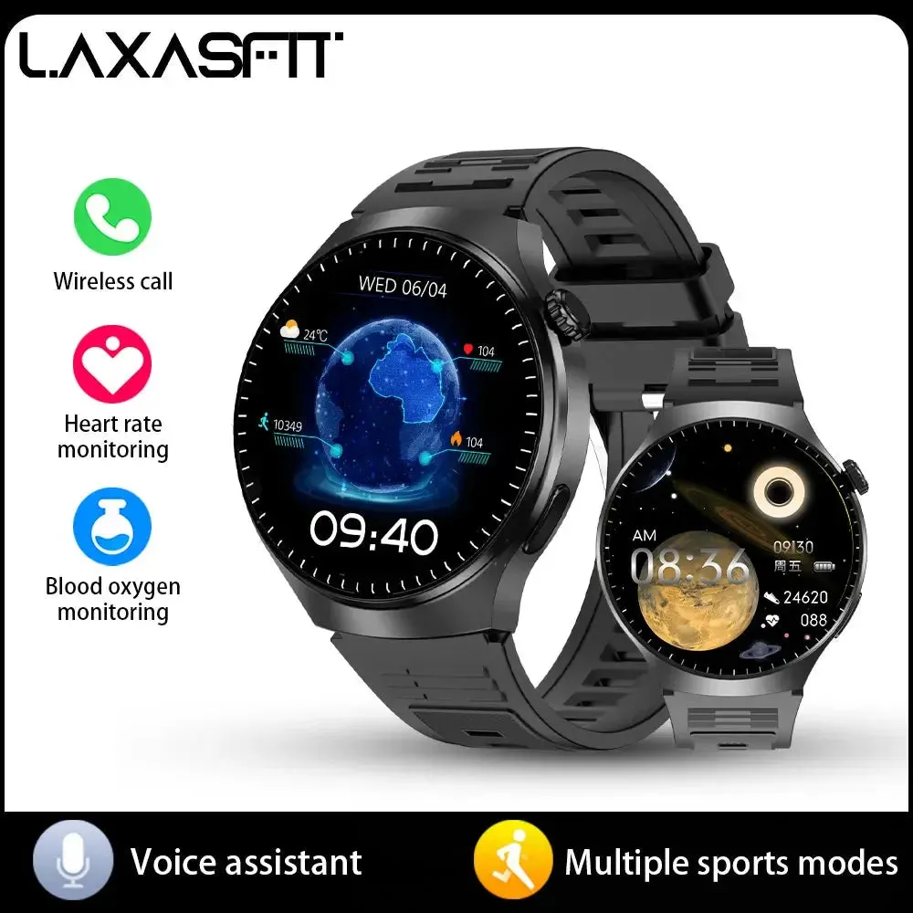 LAXASFIT Smart Watch 2024 Bluetooth Calling Heart Rate Monitor 1.52 inch HD Screen Sport Men's Watch for Android IOS GT4 PRO