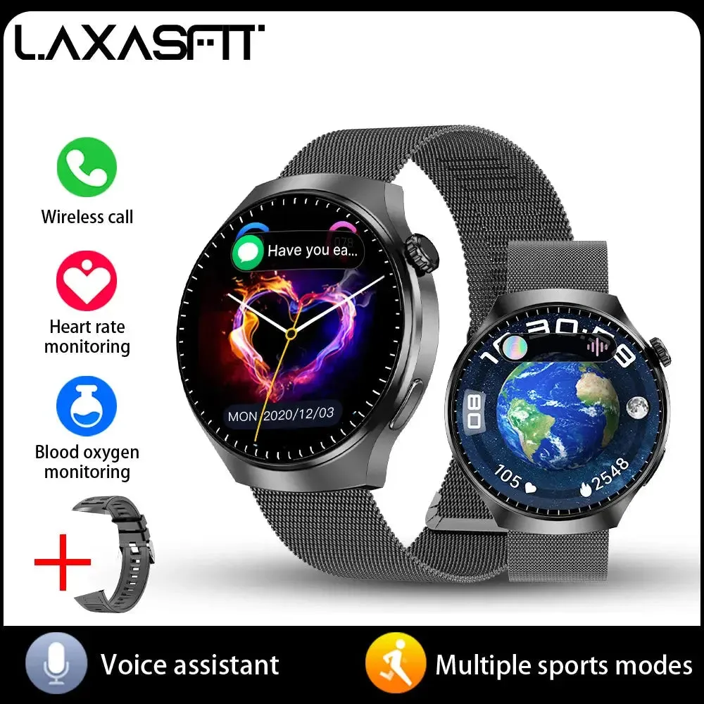 LAXASFIT Smart Watch 2024 Bluetooth Calling Heart Rate Monitor 1.52 inch HD Screen Sport Men's Watch for Android IOS GT4 PRO