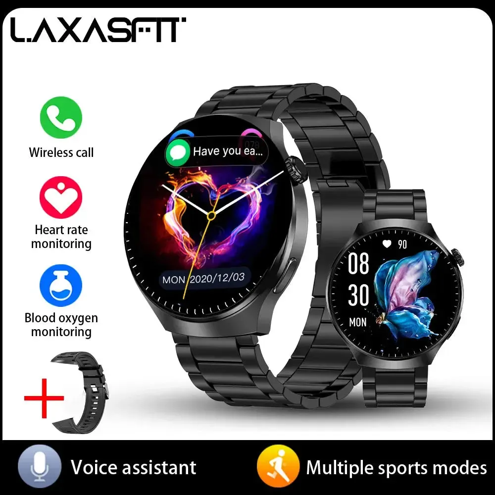 LAXASFIT Smart Watch 2024 Bluetooth Calling Heart Rate Monitor 1.52 inch HD Screen Sport Men's Watch for Android IOS GT4 PRO