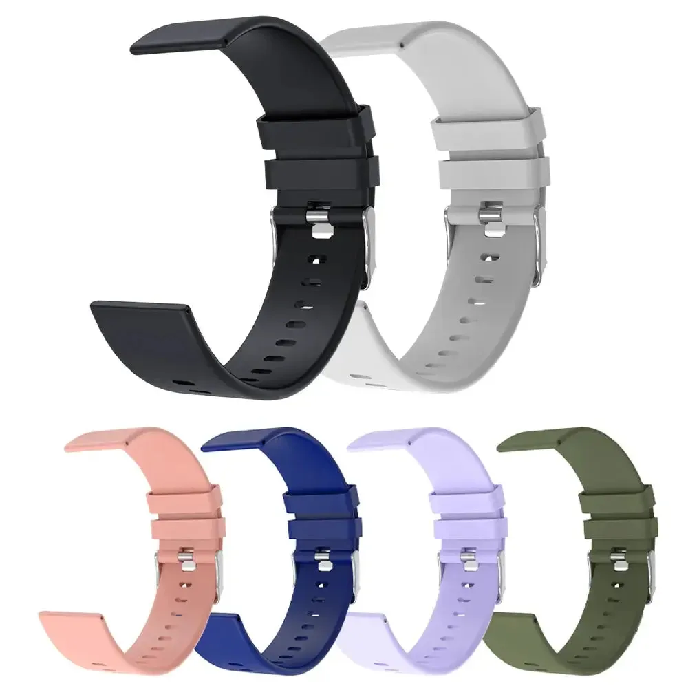 LAXASFIT Watch Band 22mm Hook and Loop Silicone Strap Soft Rubber Band for Huawei Samsung Xiaomi Amazfit Smartwatch