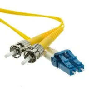 LC/ST Duplex Fiber Optic Patch Cable, OS2 9/125 Singlemode, Yellow Jacket, 4 meter (13.1 foot)