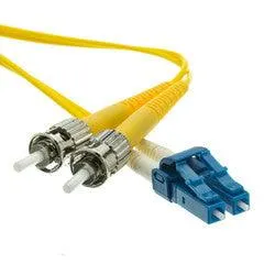 LC/ST Duplex Fiber Optic Patch Cable, OS2 9/125 Singlemode, Yellow Jacket, 4 meter (13.1 foot)