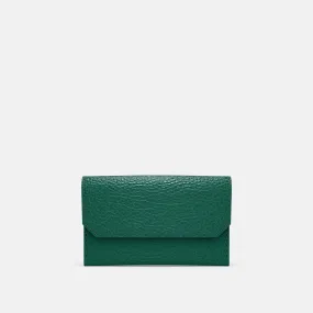 Leather Carry-all Wallet - Avocado Green and Orange