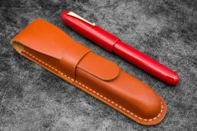 Leather Flap Pen Case  - For Oversized Pens & Namiki  Emperor