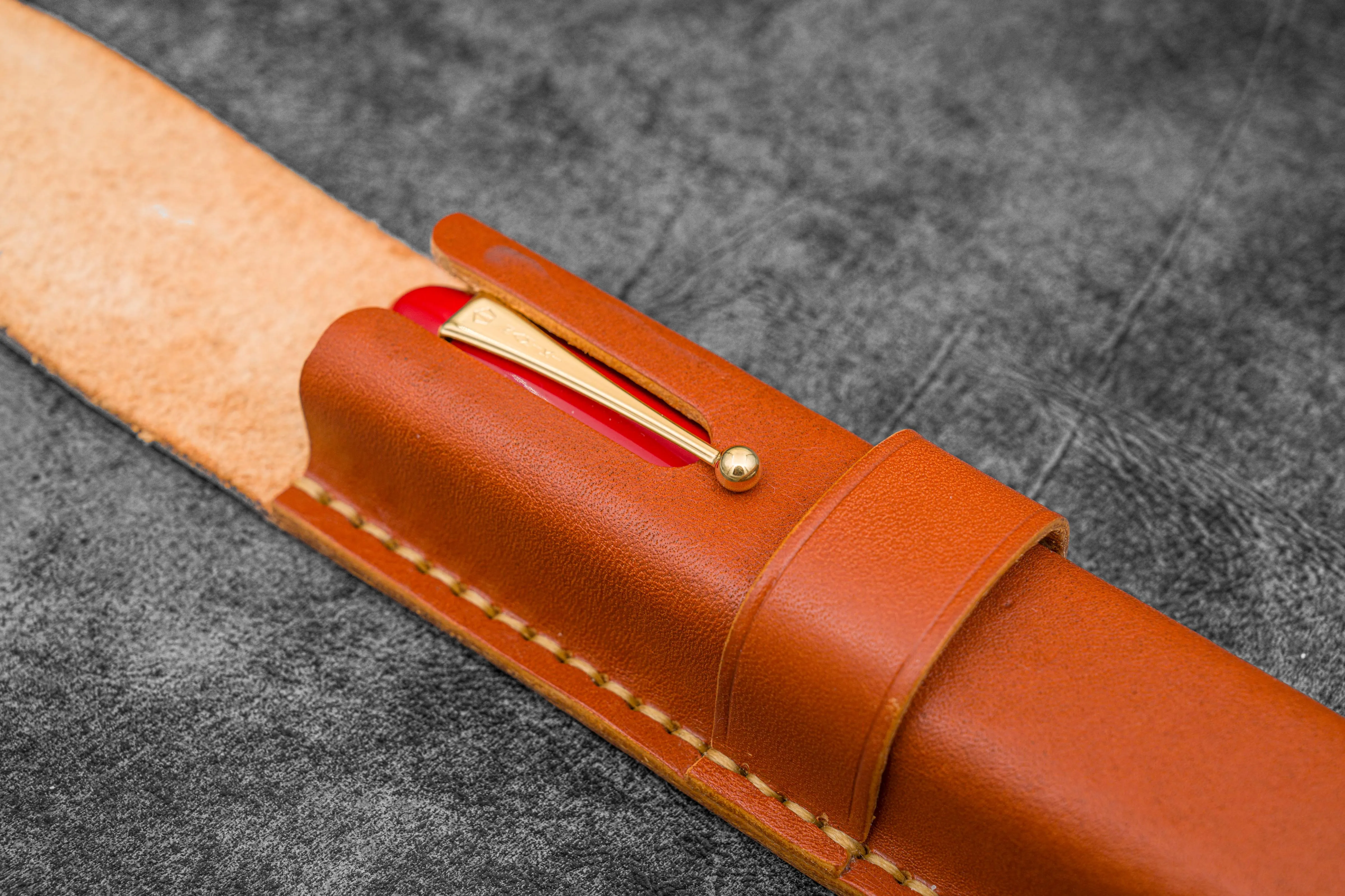 Leather Flap Pen Case  - For Oversized Pens & Namiki  Emperor