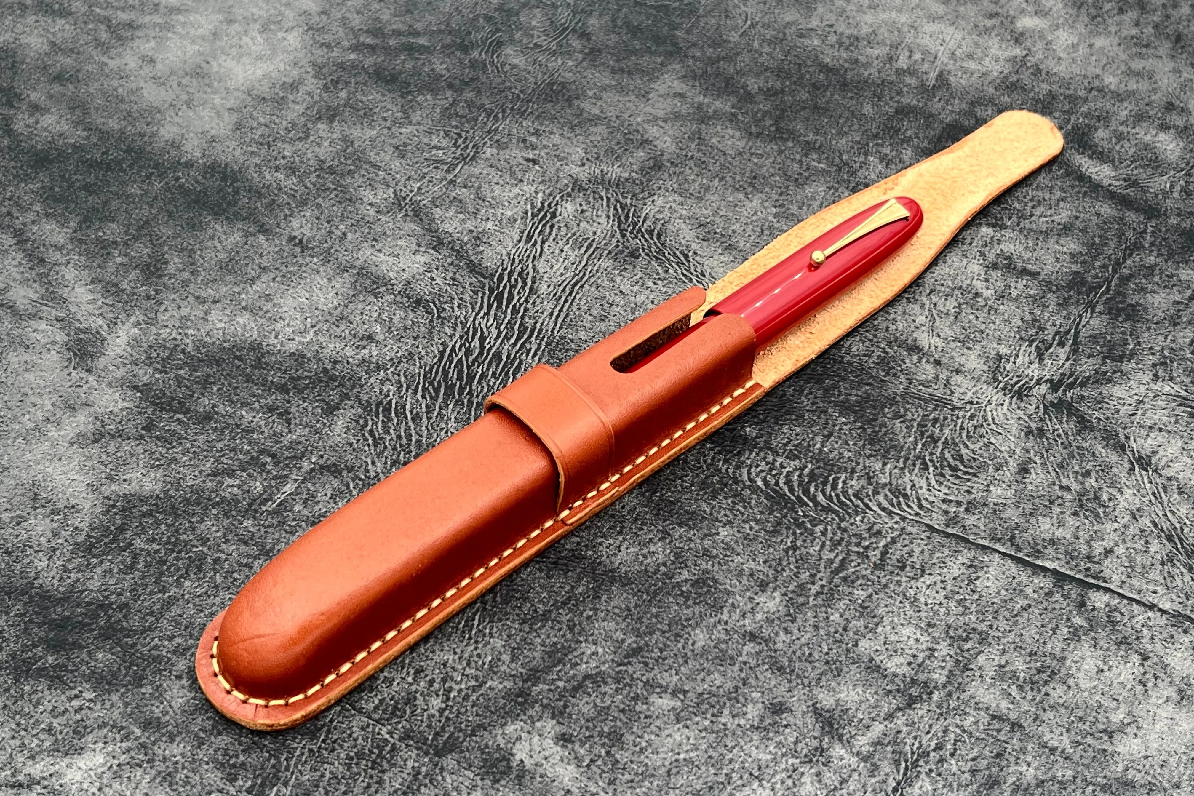 Leather Flap Pen Case  - For Oversized Pens & Namiki  Emperor