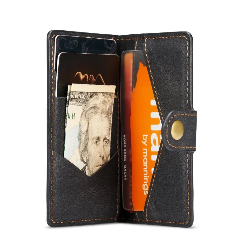 Leather Phone Case With Magnetic Wallet Kickstand For iPhone