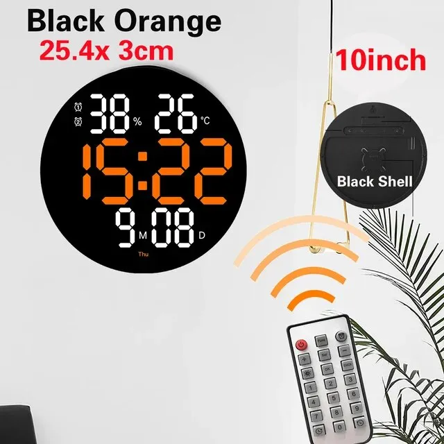 LED Digital Wall Clock Large Screen Temperature Date Day Display