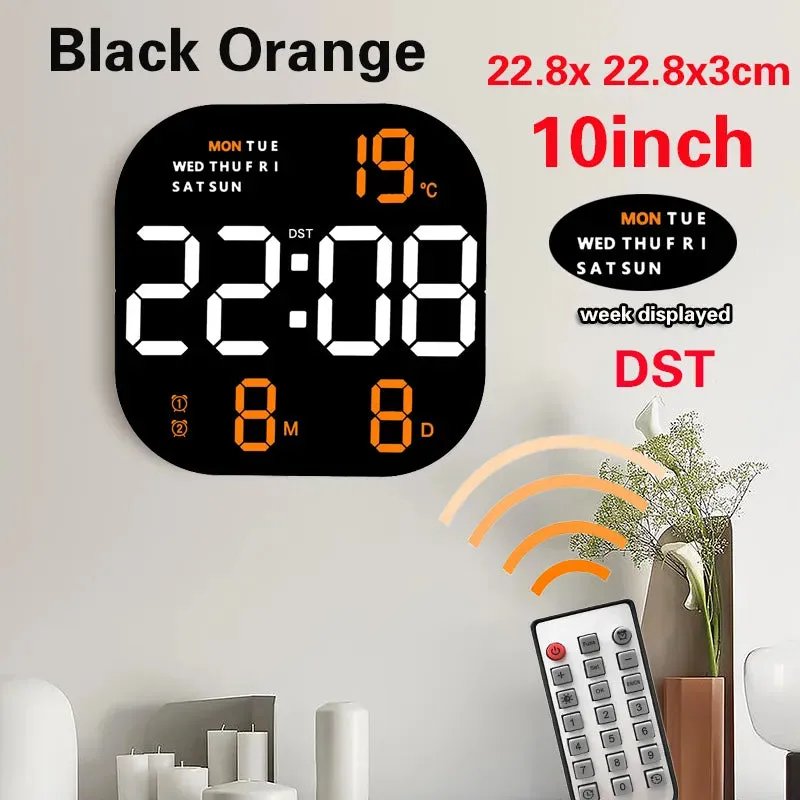 LED Digital Wall Clock Large Screen Temperature Date Day Display