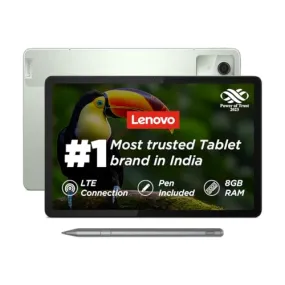 Lenovo Tab M11 with Pen| 4G (LTE)   Wi-Fi | 8 Gb Ram, 128 Gb ROM (Expandable Upto 1 Tb)| 11 Inch Screen, 90 Hz Refresh Rate| Quad Speaker with Dolby Atmos| 13 Mp Rear Camera| Google Kids Space,Green