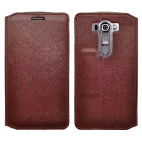 LG G Stylo Case, LG G Vista 2 Case, Magnetic Flip Fold[Kickstand] Pu Leather Wallet Case with ID & Credit Card Slots for LG Vista2/Stylo - Brown