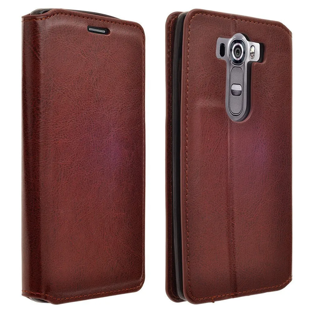 LG G Stylo Case, LG G Vista 2 Case, Magnetic Flip Fold[Kickstand] Pu Leather Wallet Case with ID & Credit Card Slots for LG Vista2/Stylo - Brown