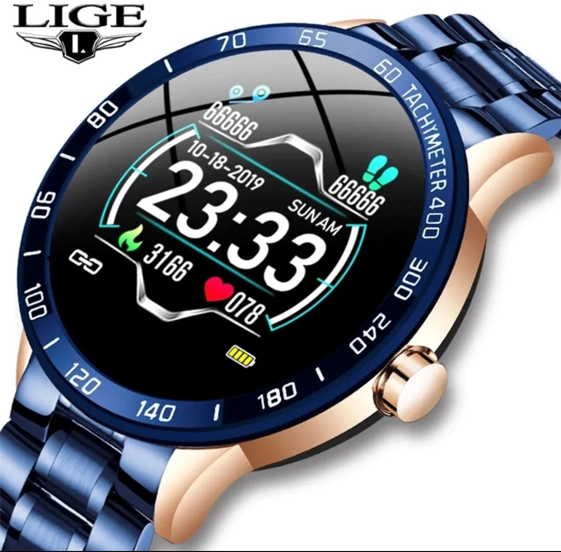 LIGE Smart Watch 122A Silver and Gold