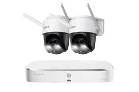 Lorex Fusion 4K 16 Camera Capable (8 Wired and 8 Wi-Fi) 2TB NVR System with Two 2K Pan-Tilt Outdoor Wi-Fi Cameras