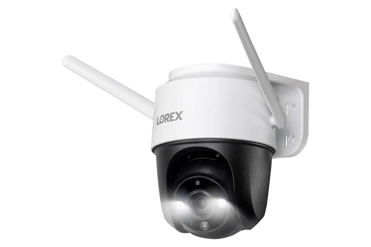 Lorex Fusion 4K 16 Camera Capable (8 Wired and 8 Wi-Fi) 2TB NVR System with Two 2K Pan-Tilt Outdoor Wi-Fi Cameras