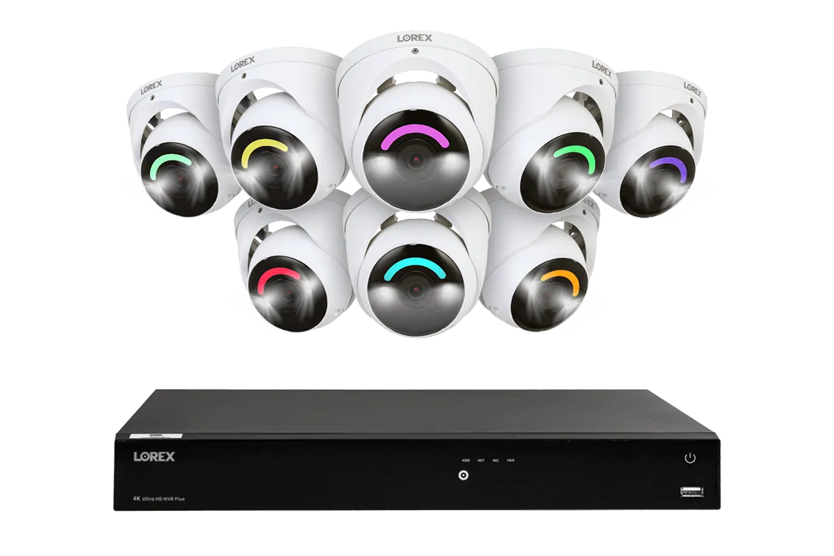 Lorex Fusion Series 4K 16 Camera Capable (Wired or Fusion Wi-Fi) 4TB Wired NVR System with H16 IP Dome Cameras