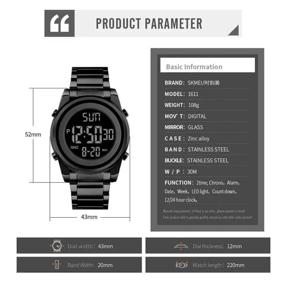 LSW222 Men's Simple Watch - Digital Business Multifunctional Watch