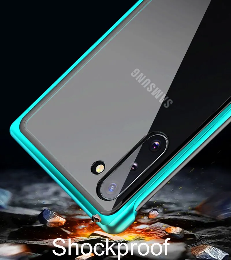 Luxury Metal Bumper Cover For Samsung Note 10 Plus Case Shockproof Tempered Glass Coque For Samsung S10 Plus S10 Case Note 10 Plus Phone Shell