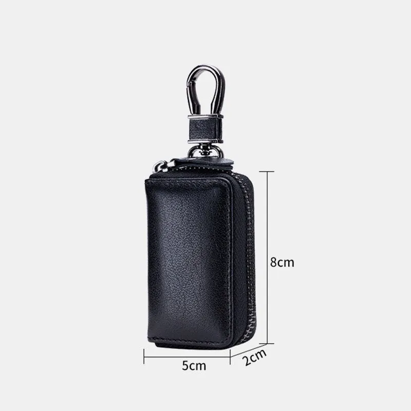 Men Genuine Leather Retro Mini Key Case Bag Large Capcity Fashion Car Keychain Wallet