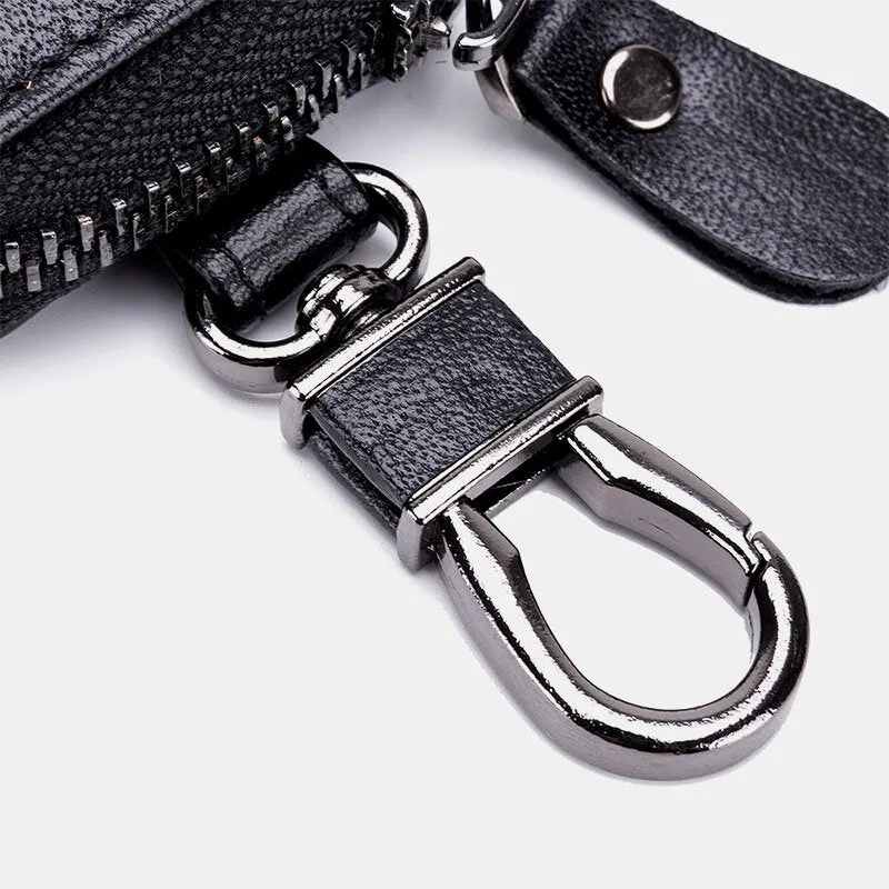 Men Genuine Leather Retro Mini Key Case Bag Large Capcity Fashion Car Keychain Wallet