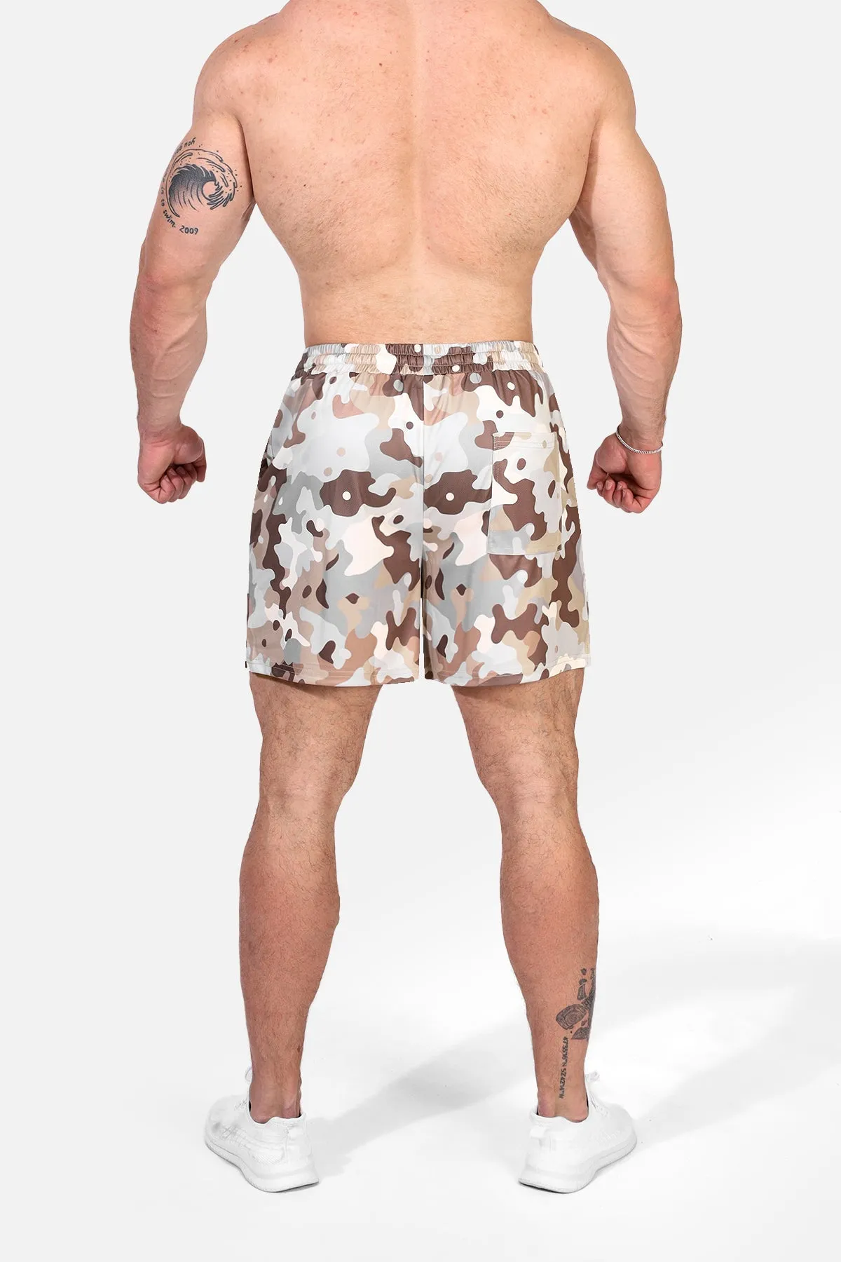 Men's Fast-Dry 5" Training Shorts - Khaki Camo