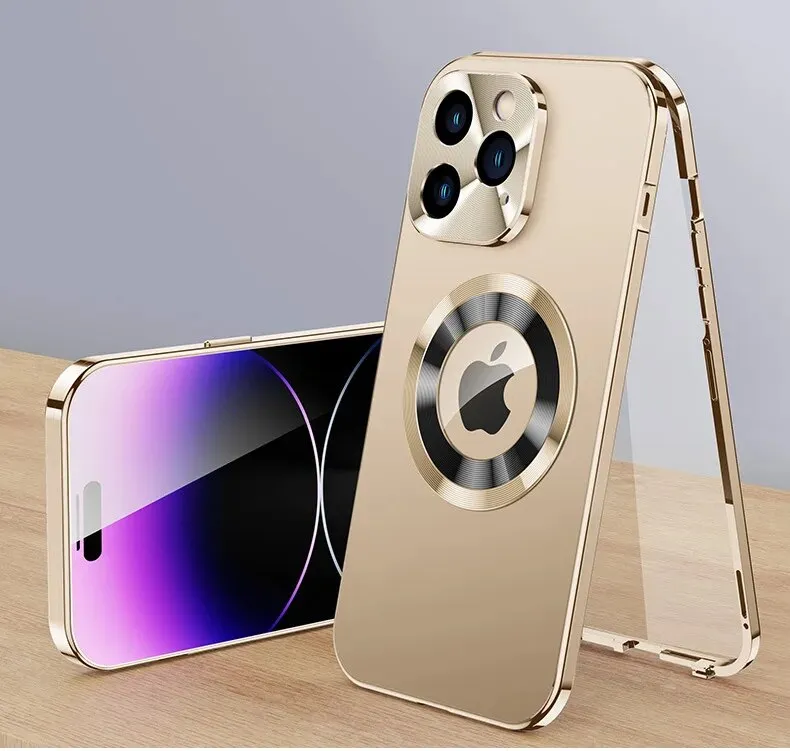 Metal Magnetic Alloy Stainless Steel Ultra Thin Phone Case For iPhone