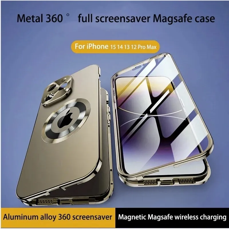 Metal Magnetic Alloy Stainless Steel Ultra Thin Phone Case For iPhone