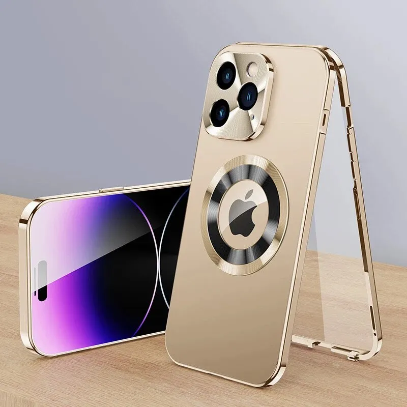 Metal Magnetic Alloy Stainless Steel Ultra Thin Phone Case For iPhone