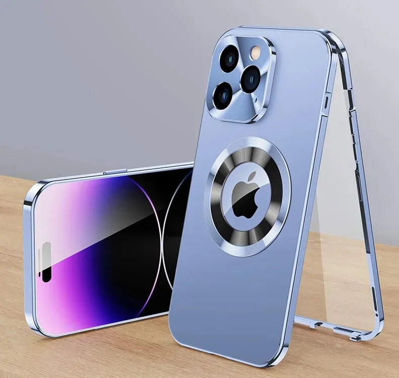 Metal Magnetic Alloy Stainless Steel Ultra Thin Phone Case For iPhone