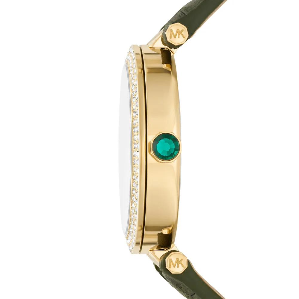 Michael Kors Parker Three-Hand Green Leather Watch - MK4724 - 787752