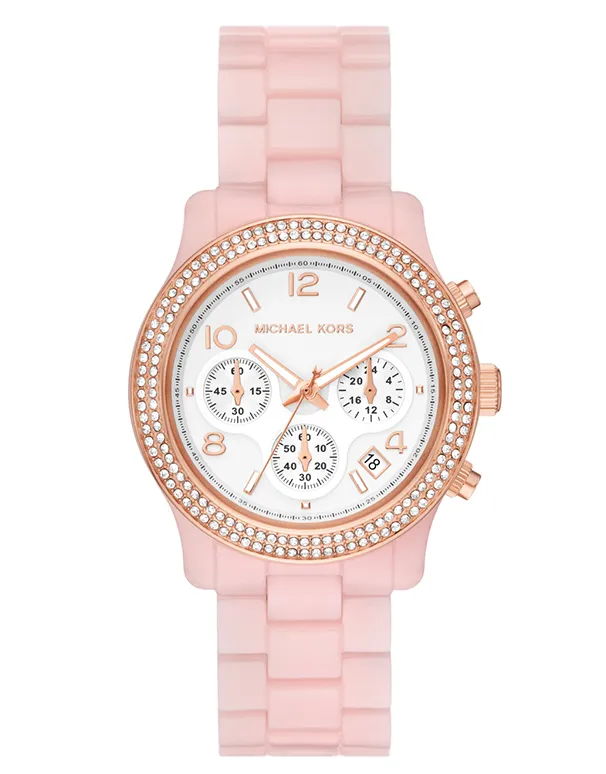 Michael Kors Runway Chronograph Blush Acetate Watch - MK7424 - 787748