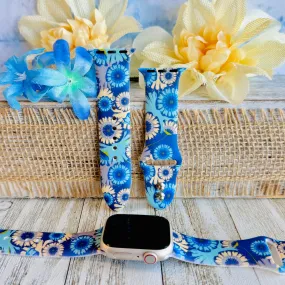 Midnight Meadow Mix Print Silicone Band For Apple Watch