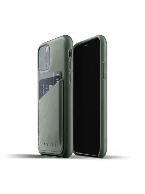 Mujjo Full Leather Wallet Case for iPhone 11 Pro Slate Green