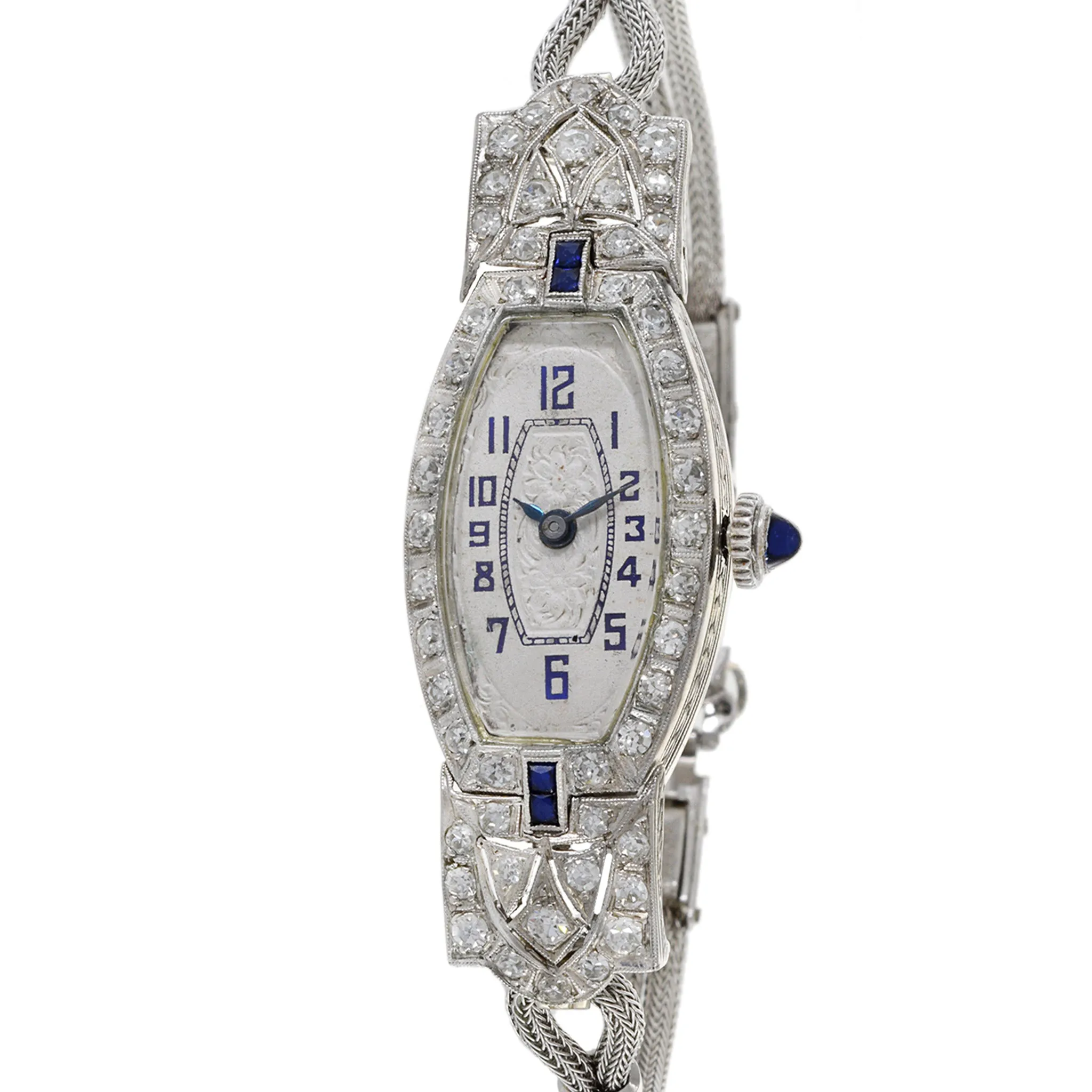 Nerny Platinum Cocktail Watch With Diamonds and Sapphires