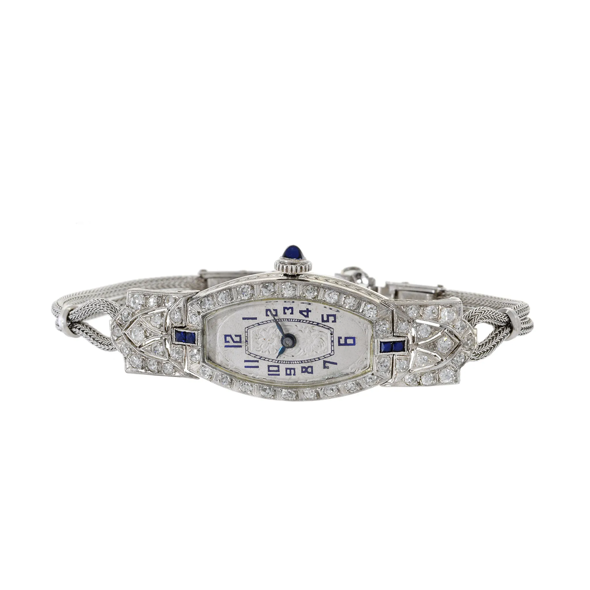 Nerny Platinum Cocktail Watch With Diamonds and Sapphires