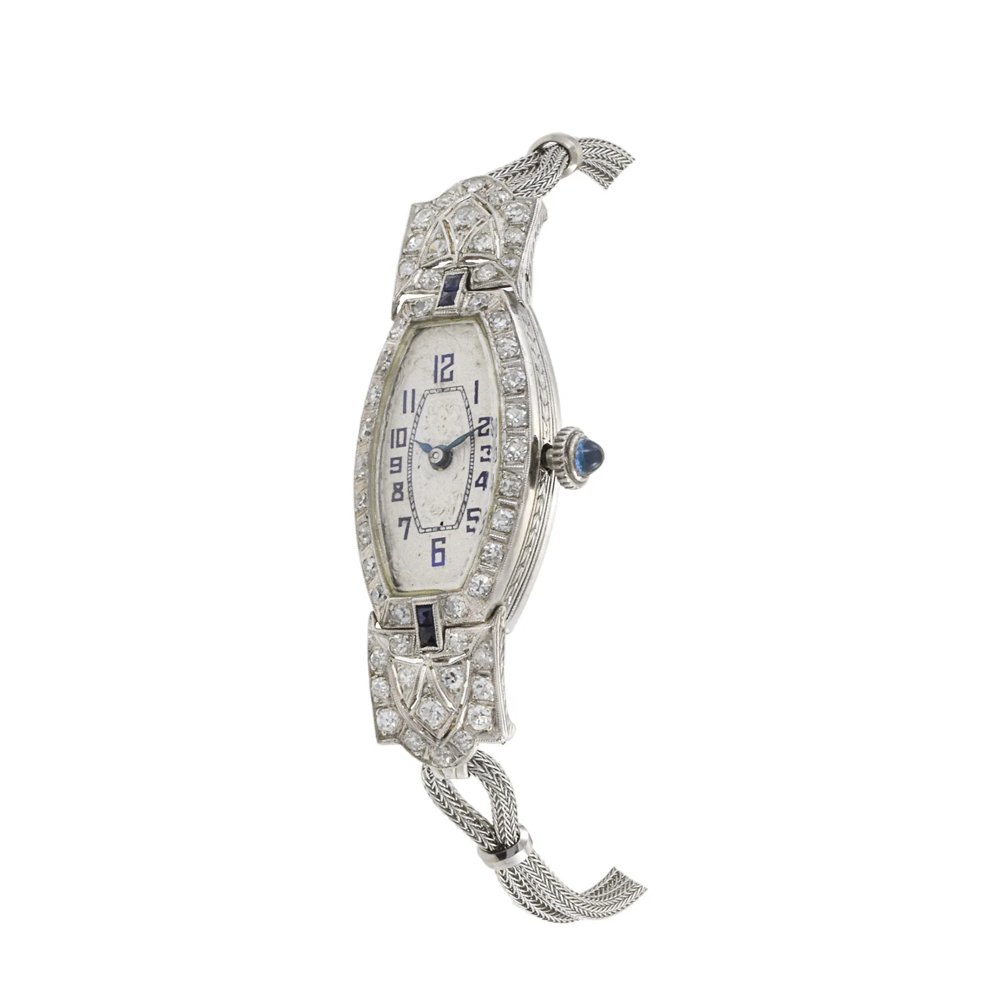 Nerny Platinum Cocktail Watch With Diamonds and Sapphires