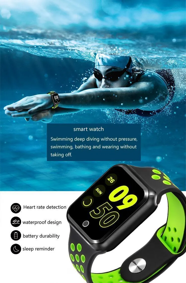 New IP67 Waterproof Sport Fitness Tracker Pedometer Heart Rate Blood Pressure Monitor Smartwatch For iPhone Android