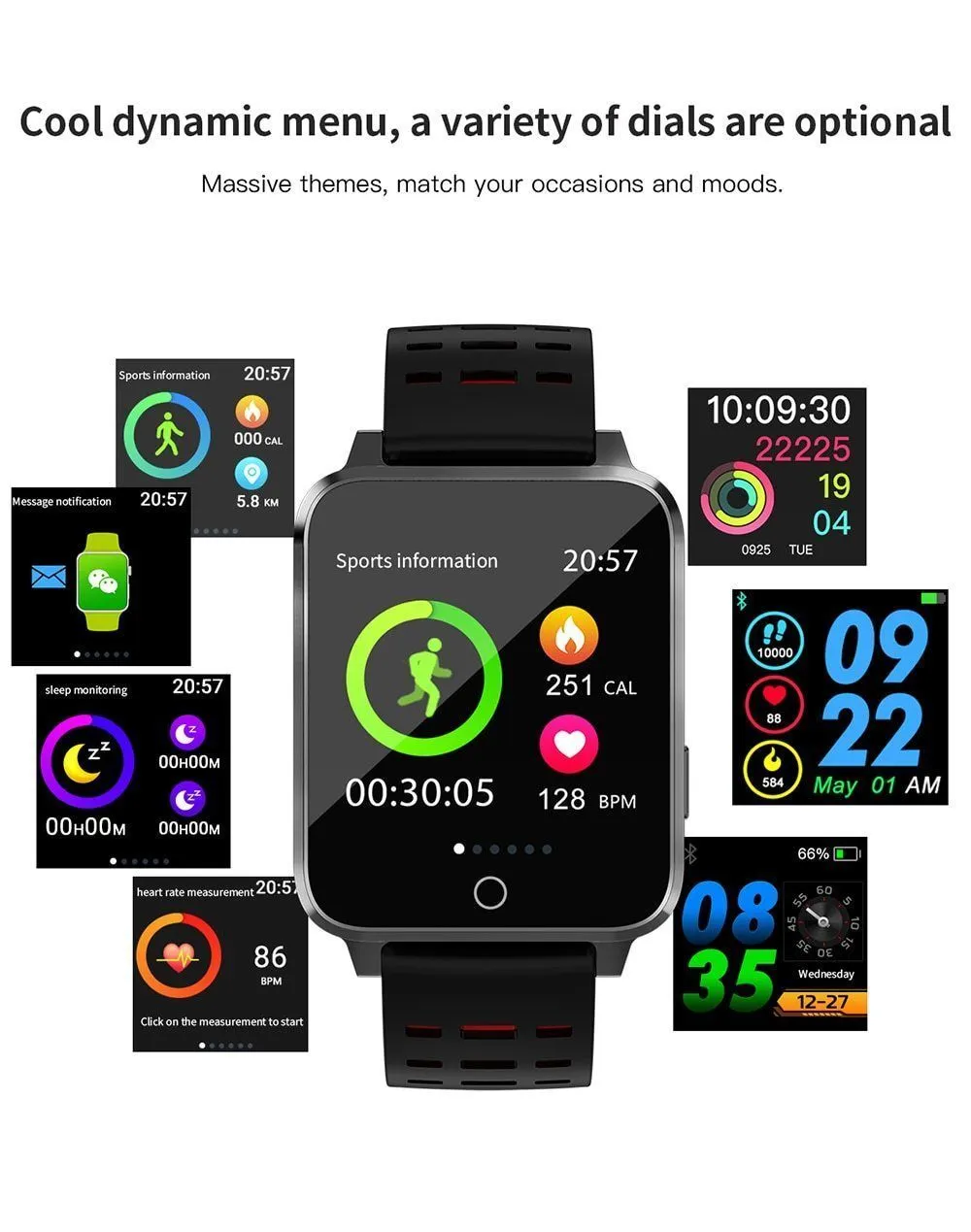 New IP68 Waterproof Android Smart Watch Bluetooth Wristband Heart Rate Pedometer Smartwatch For iPhone Android