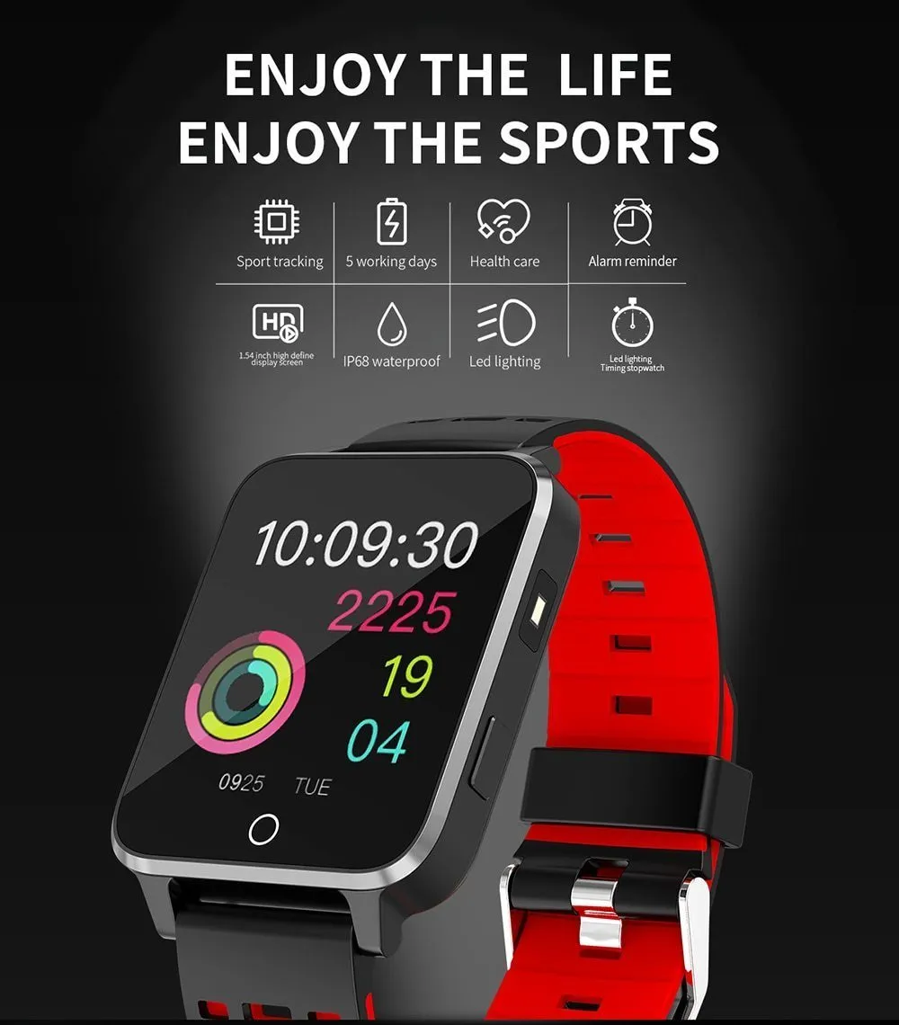 New IP68 Waterproof Android Smart Watch Bluetooth Wristband Heart Rate Pedometer Smartwatch For iPhone Android