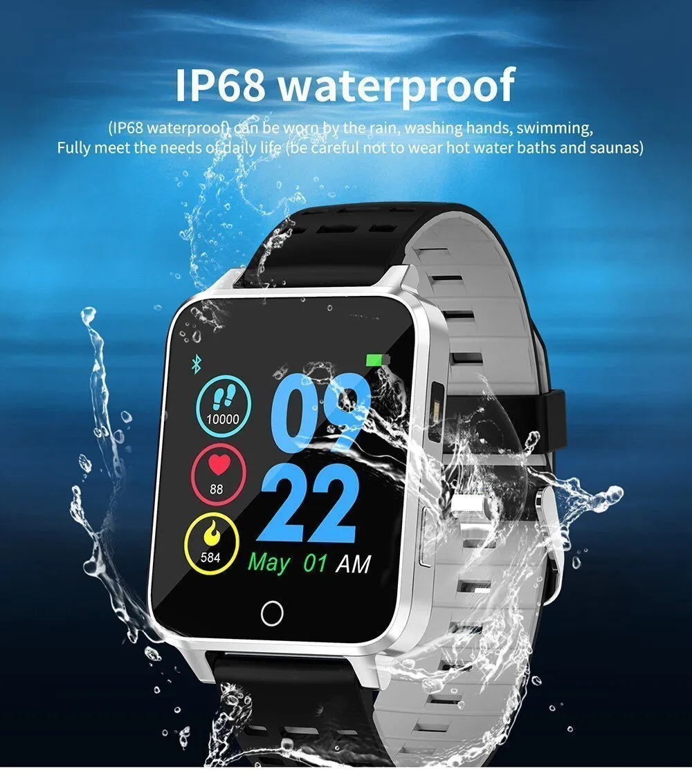 New IP68 Waterproof Android Smart Watch Bluetooth Wristband Heart Rate Pedometer Smartwatch For iPhone Android